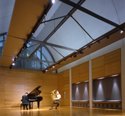Installation of Decomo vaulted ceilings at the Royal Academy of Music, Marylebone Road, London