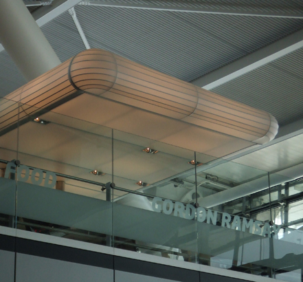Gordon Ramsay restaurant in Terminal 5 makes use of 40 sq m of stretch fabric