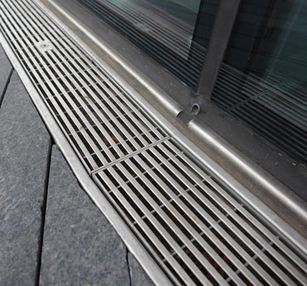 Stainless-steel channel drainage system, City Hall