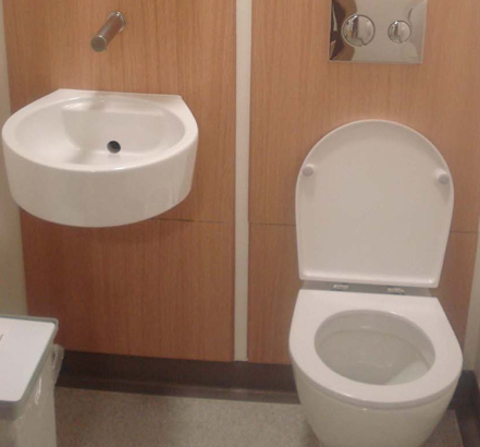 IPS Healthcare™ wall-mounted toilet and sink, in-situ at Great Ormond St Hospital