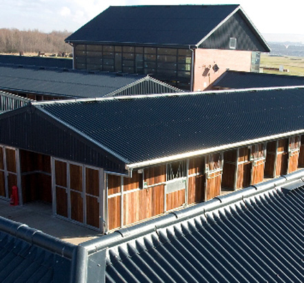 Profile 6 sheeting  was used to clad and roof the new stable yard complex