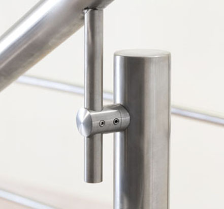 Stainless-steel tubular handrail and balustrade