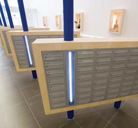 Bespoke mailbox design with timber cladding and lighting enclosure