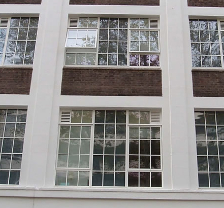 Evolution windows provide a like-for-like replacement to existing steel window facades