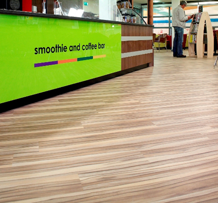 Expona luxury vinyl tiles helped create a relaxed feel and attractive look in the café