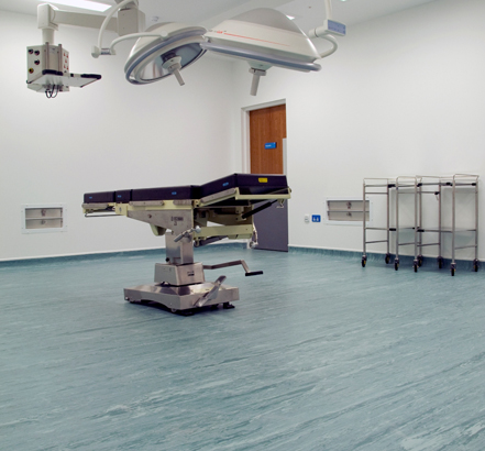 Theatres were fitted with the Teal shade of Polyflor ESD flooring