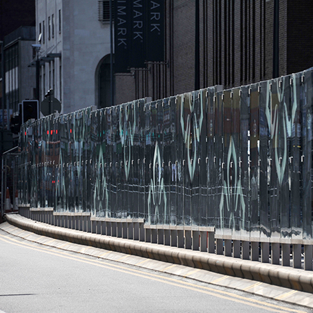 Glazed pedestrian screen