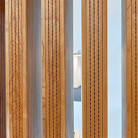 Acoustic wood panelling for Bath University