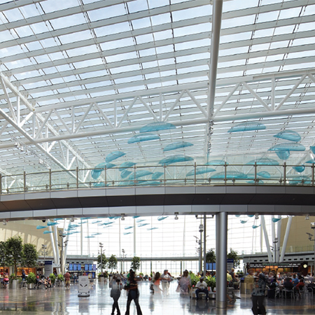 Curved skylight for Indianapolis Airport