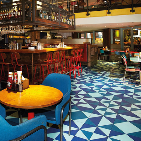 Striking floor patterns for new restaurant
