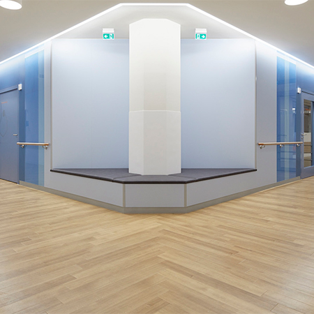 White oak flooring adds bright feel for hospital