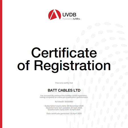 Batt Cables Certificate of Registration