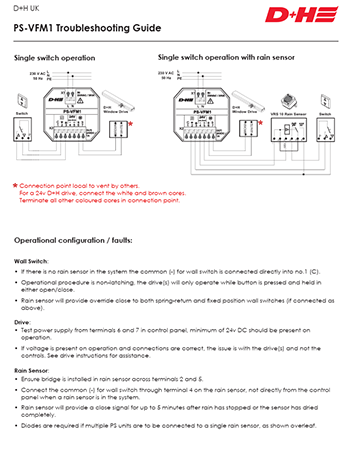 PS-VFM1 Troubleshooting Guide
