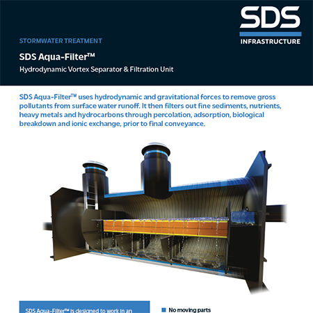 SDS Aqua-FilterTM Hydrodynamic Vortex Separator & Filtration Unit