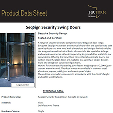 SeqSign Security Swing Doors