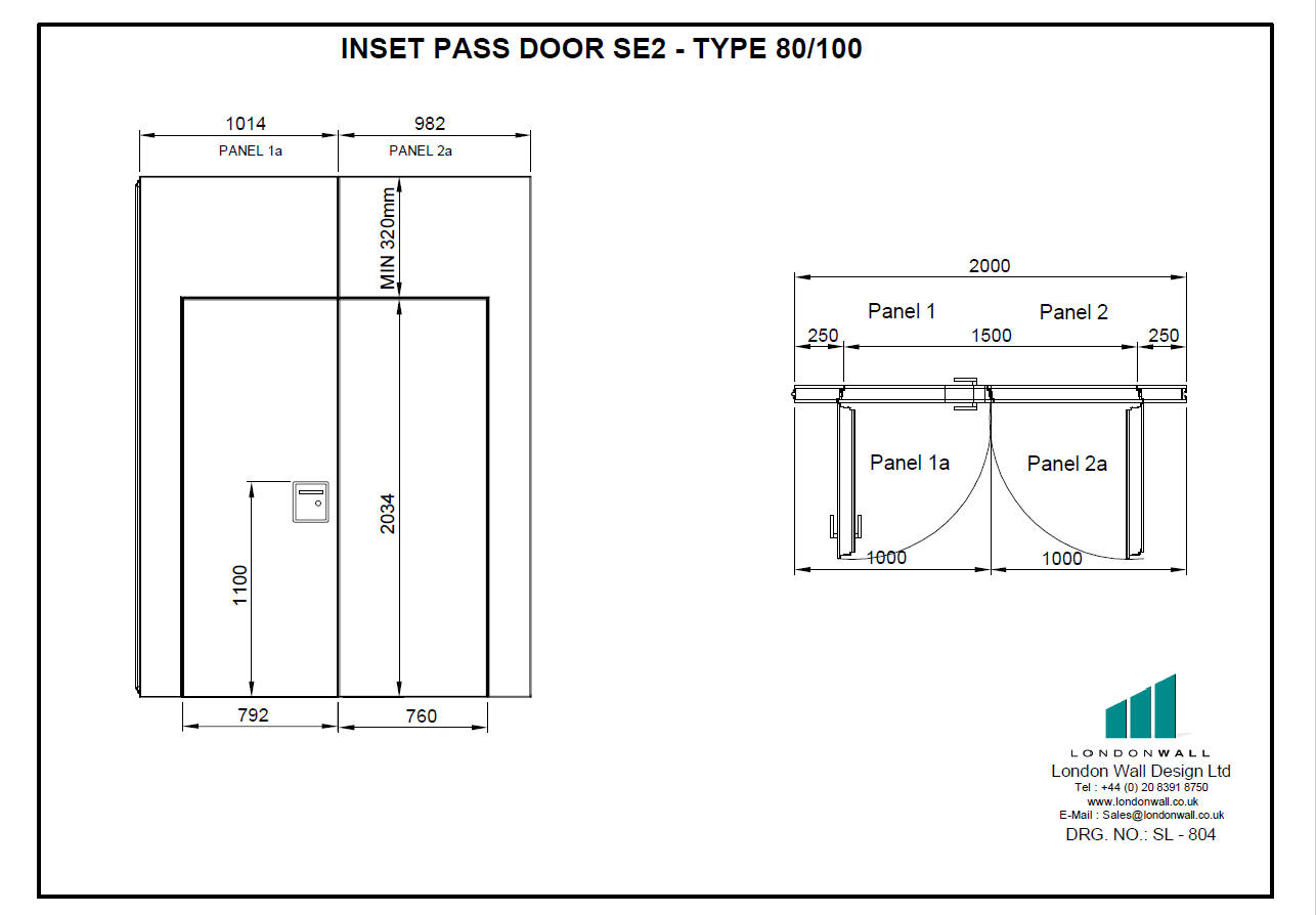 SL-804 Double Inset Pass Door SE2 - Type 80-100