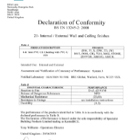 Declaration of Conformity to BS EN 13245-2:2008