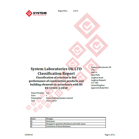 System Laboratories UK LTD Classification Report
