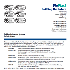 FloPlast Rainwater Systems - Tech Data