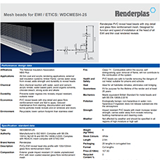 Mesh beads for EWI / ETICS: WDCMESH-25