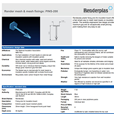 Render mesh & mesh fixings: PINS-200