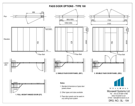 SL-104 Pass door options - Type 100