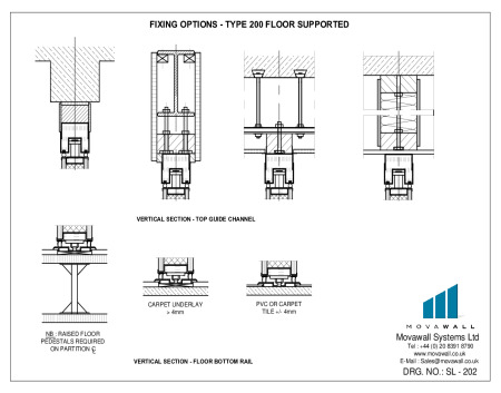 SL-202 Fixing options - Type 200 Floor Supported