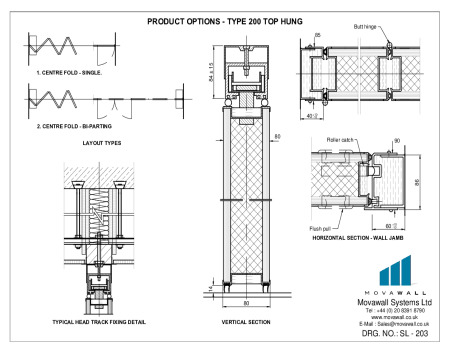 SL-203 Product Options - Type 200 Top Hung