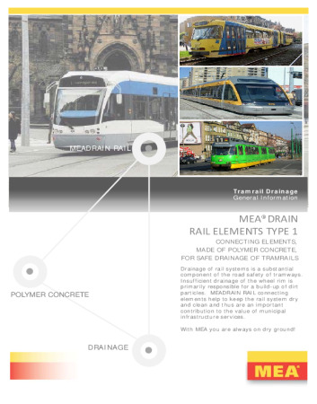 MEA®DRAIN RAIL ELEMENTS TYPE 1