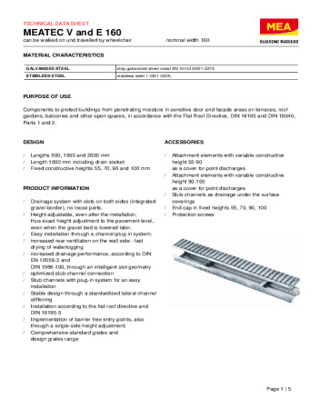 MEATEC V and E 160