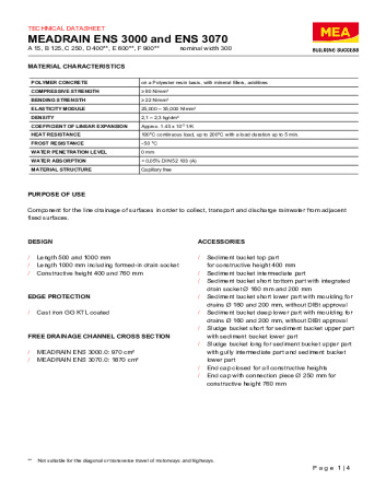 MEADRAIN ENS 3000 and ENS 3070