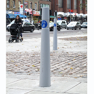 FURNITUBES AP100 Capital Bollards with vinyl cycle parking sign