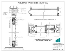 SL-108 Panel details - Type G100 Glazed acoustic wall