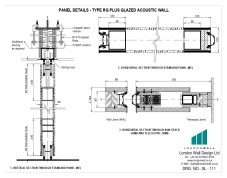 SL-111 Panel details - Type RG Plus Glazed acoustic wall