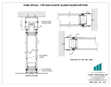 SL-210 Panel details - Type G200 Acoustic glazed folding partition