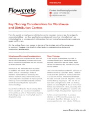 Key flooring considerations for warehouse and distribution centres