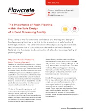 The importance of resin flooring within the safe design of a food processing facility